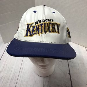 VTG University of Kentucky Wildcats Genuine Leather Strapback Cap Hat Modern USA